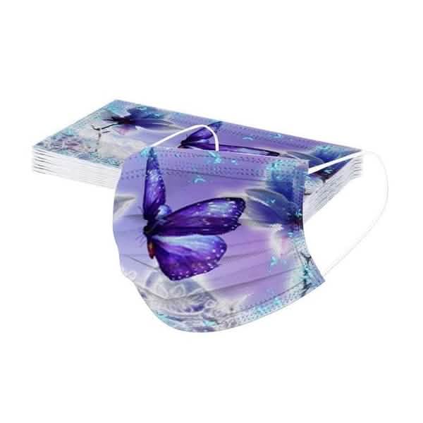 3-Ply Ear Loop Butterfly Printed Mask DailySale