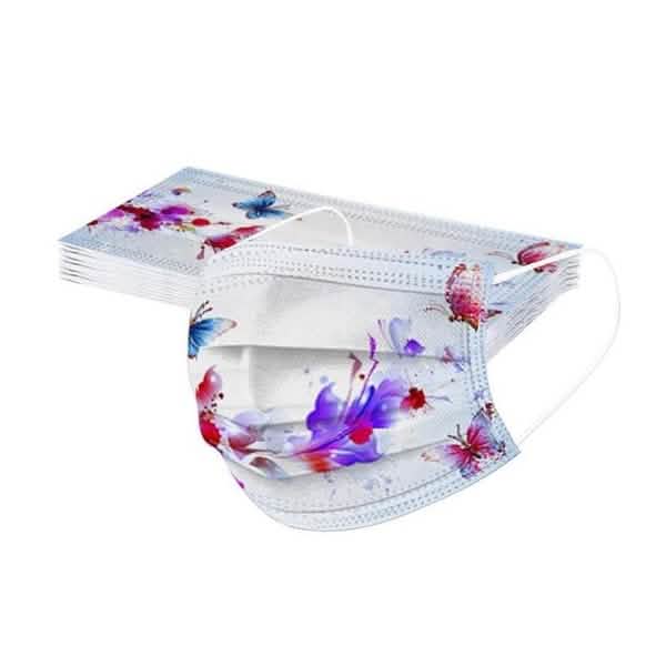 3-Ply Ear Loop Butterfly Printed Mask DailySale