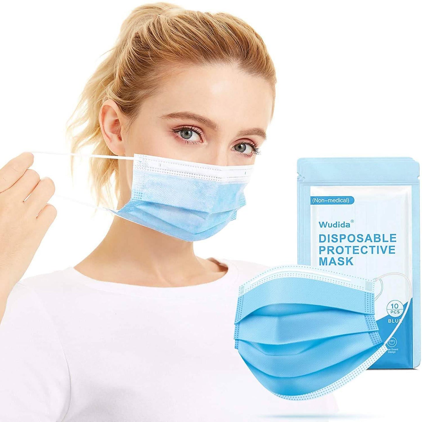 3-Ply Non-Woven Cup Dust Disposable Face Masks with Elastic Earloop DailySale