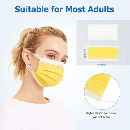 3-Ply Non-Woven Cup Dust Disposable Face Masks with Elastic Earloop DailySale
