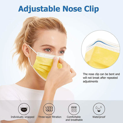 3-Ply Non-Woven Cup Dust Disposable Face Masks with Elastic Earloop DailySale