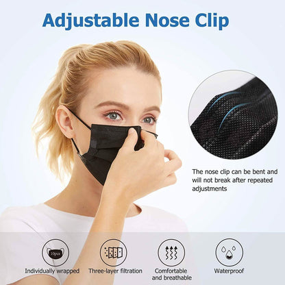 3-Ply Non-Woven Cup Dust Disposable Face Masks with Elastic Earloop DailySale
