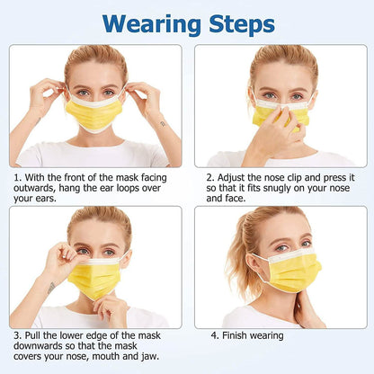 3-Ply Non-Woven Cup Dust Disposable Face Masks with Elastic Earloop DailySale