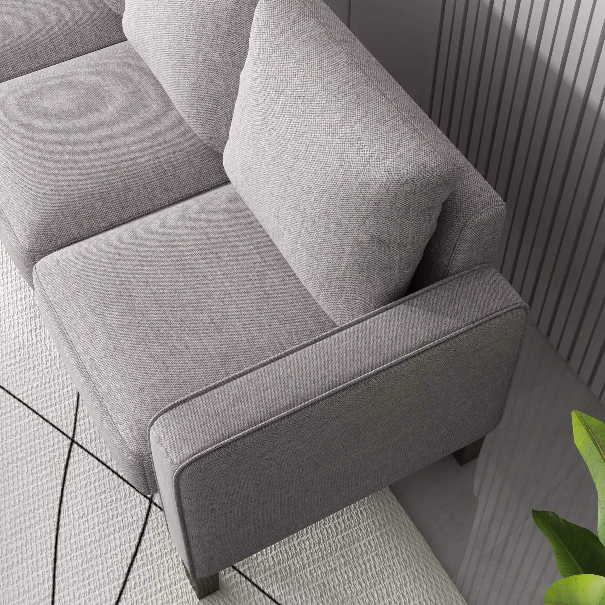 3-Seat Sofa for Living Room-Modern Fabric Sofa Couch with Storage DailySale