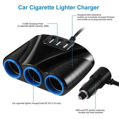 3-Socket Car Cigarette Lighter Splitter DailySale