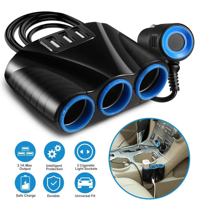 3-Socket Car Cigarette Lighter Splitter DailySale