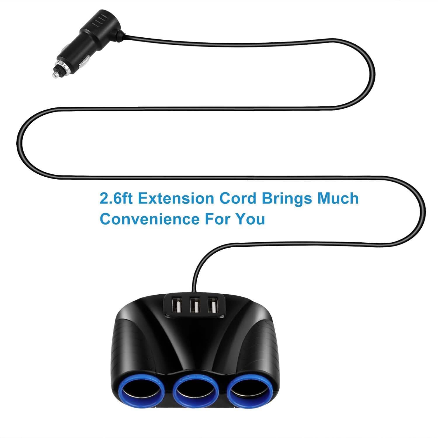 3-Socket Car Cigarette Lighter Splitter DailySale