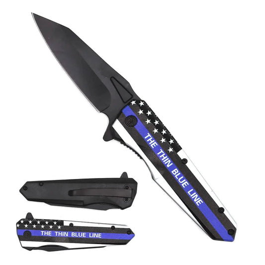 3" Thin Blue Line Knife with ABS Handle DailySale