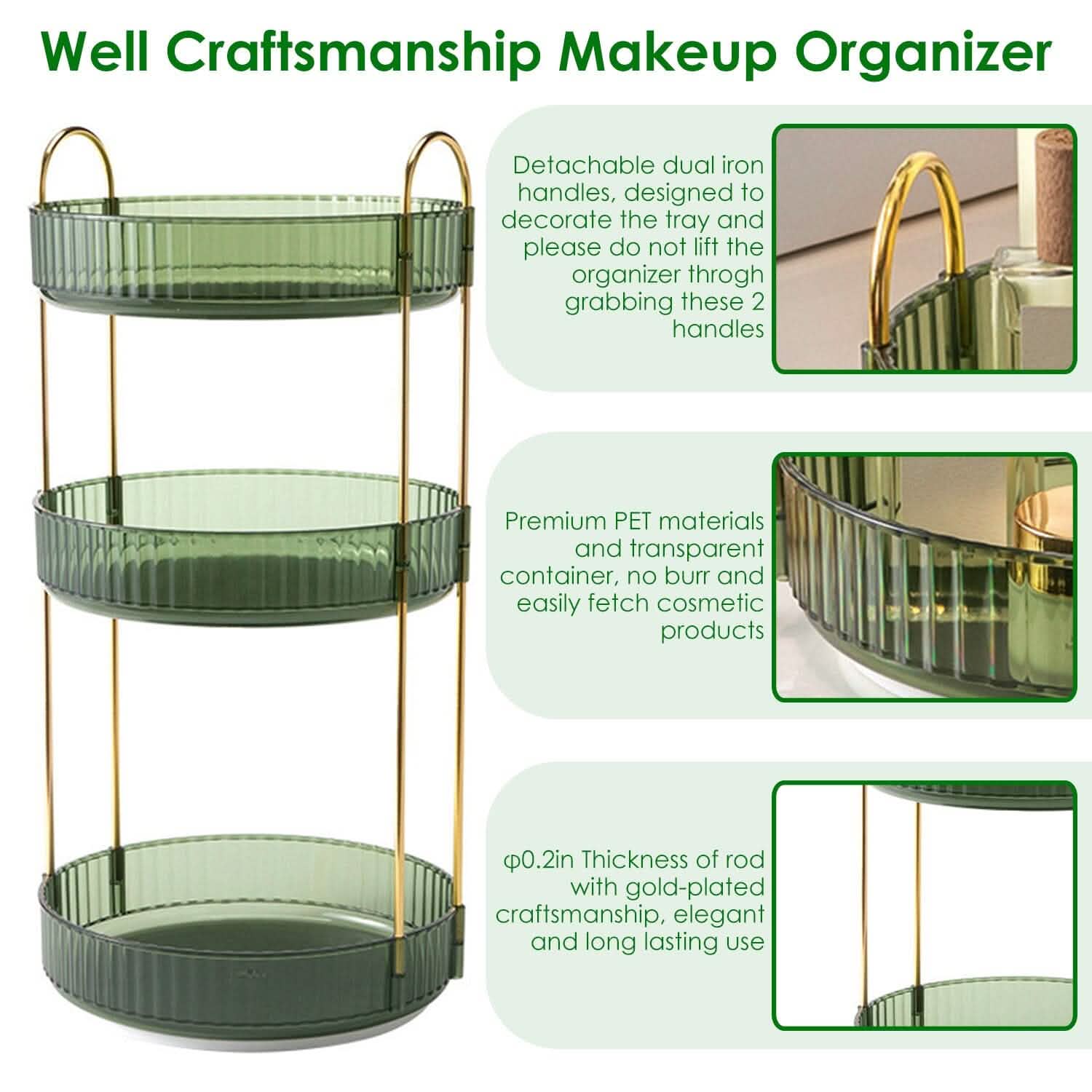 3-Tier 360¬∞ Spinning Rotating Makeup Organizer DailySale