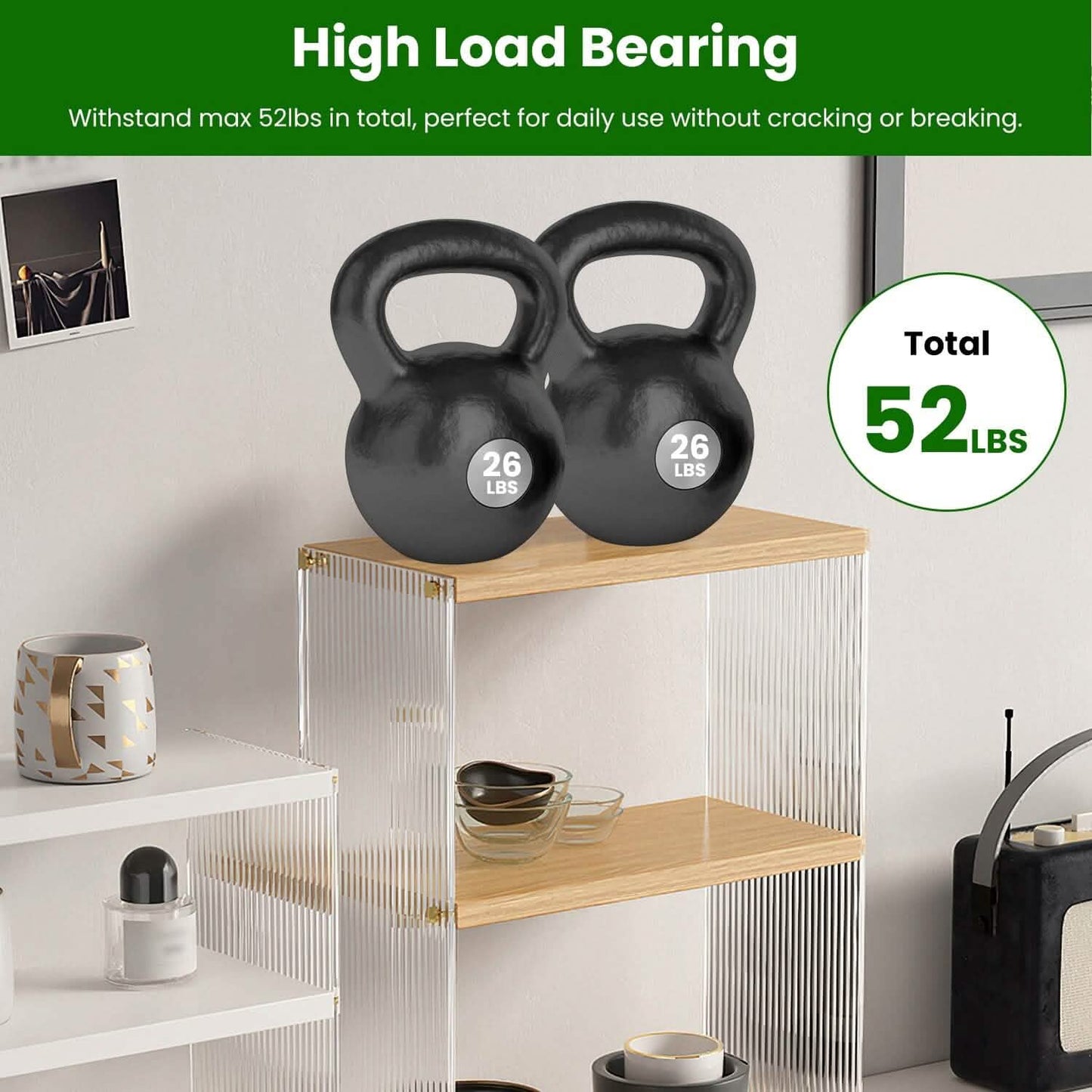 3-Tier: Acrylic Countertop Organizer Bathroom Wood Counter Storage DailySale
