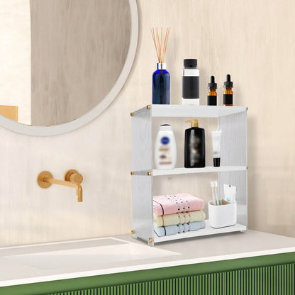 3-Tier: Acrylic Countertop Organizer Bathroom Wood Counter Storage DailySale