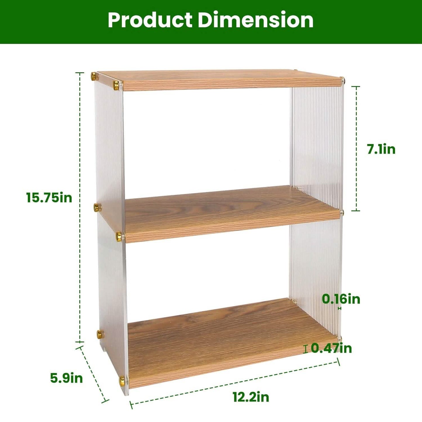 3-Tier: Acrylic Countertop Organizer Bathroom Wood Counter Storage DailySale