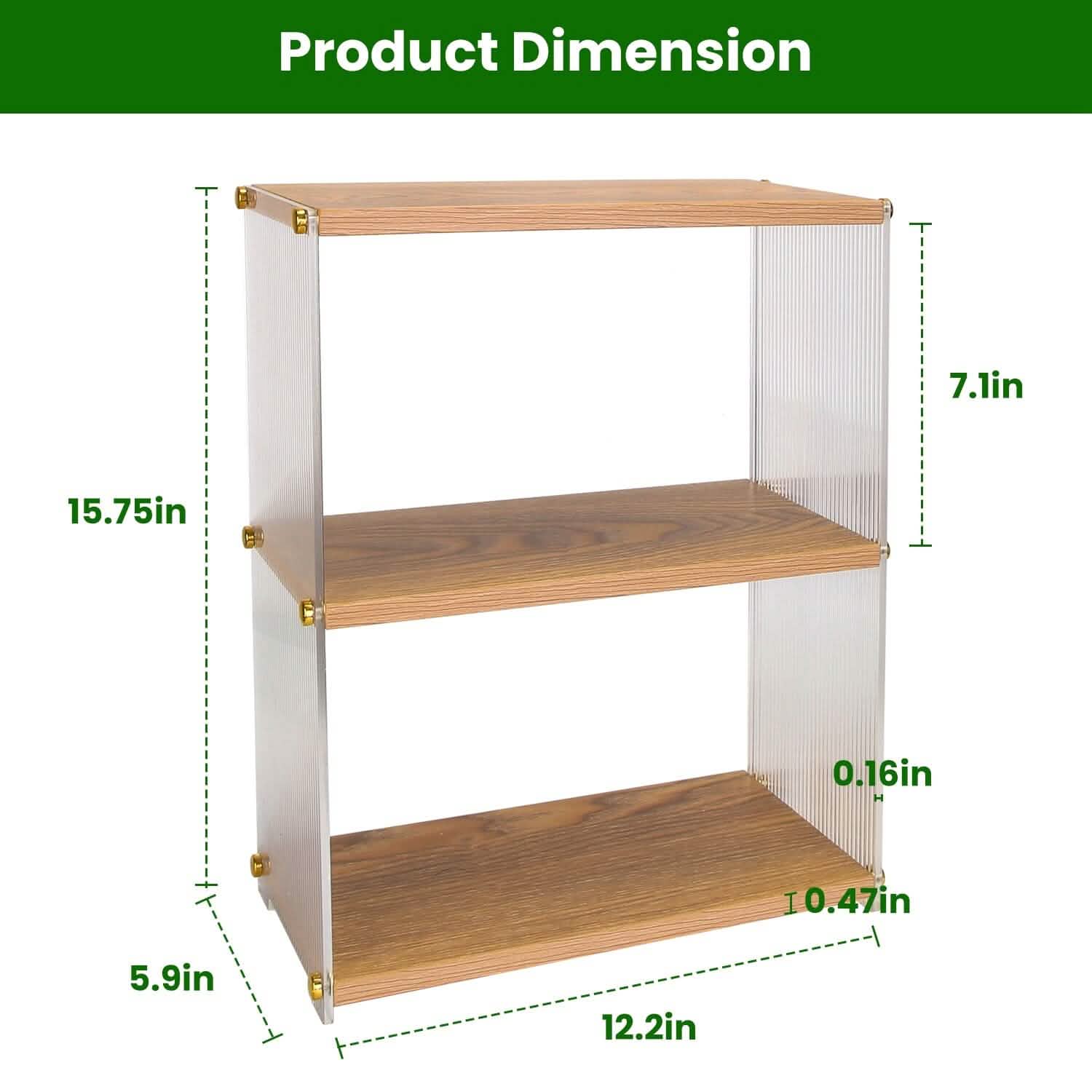 3-Tier: Acrylic Countertop Organizer Bathroom Wood Counter Storage DailySale