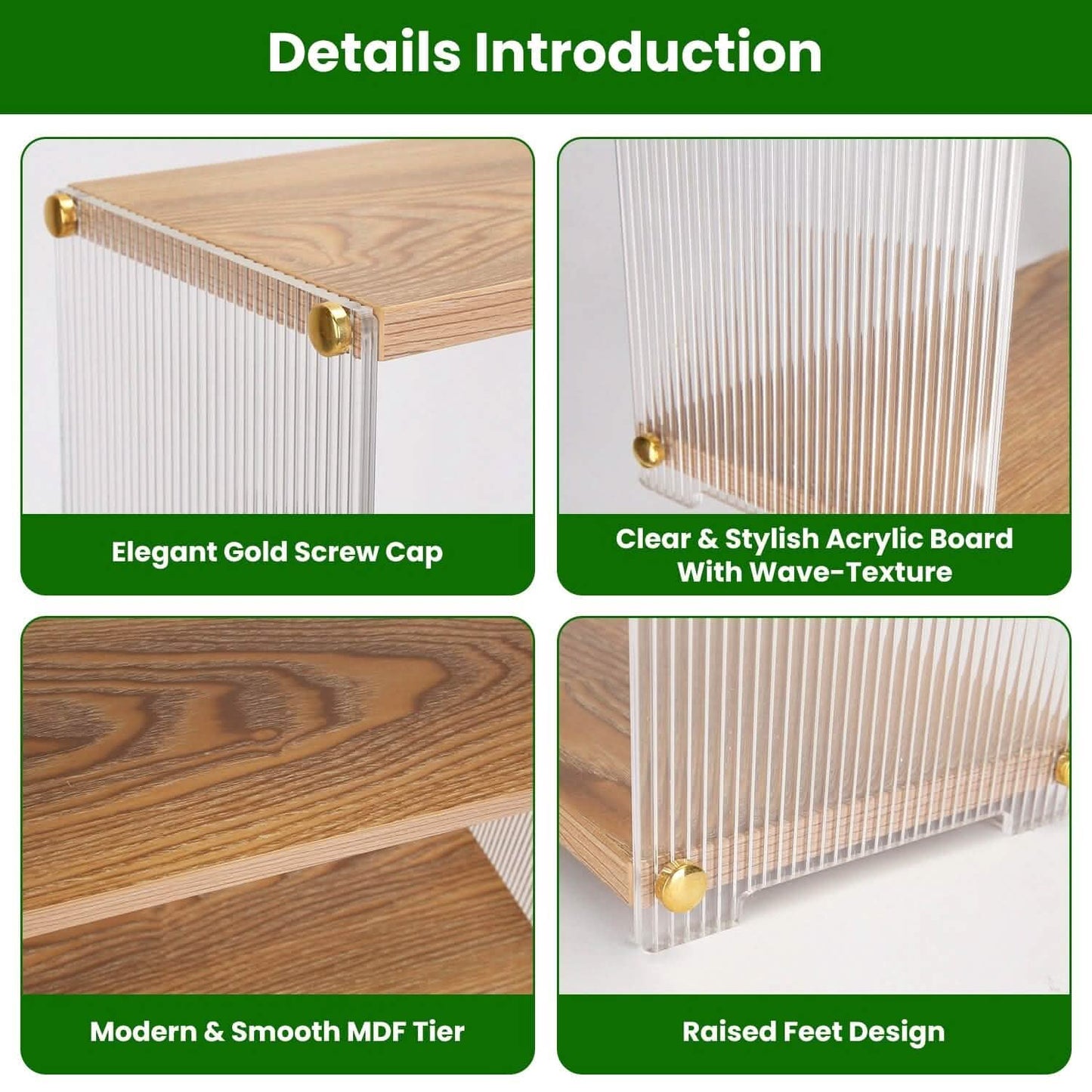 3-Tier: Acrylic Countertop Organizer Bathroom Wood Counter Storage DailySale