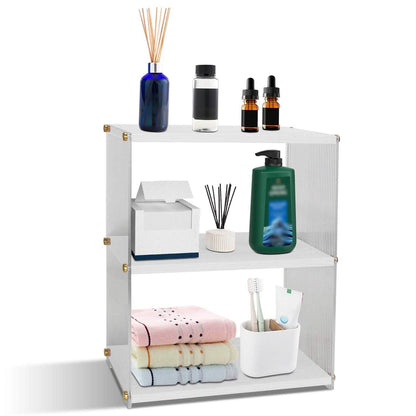 3-Tier: Acrylic Countertop Organizer Bathroom Wood Counter Storage DailySale