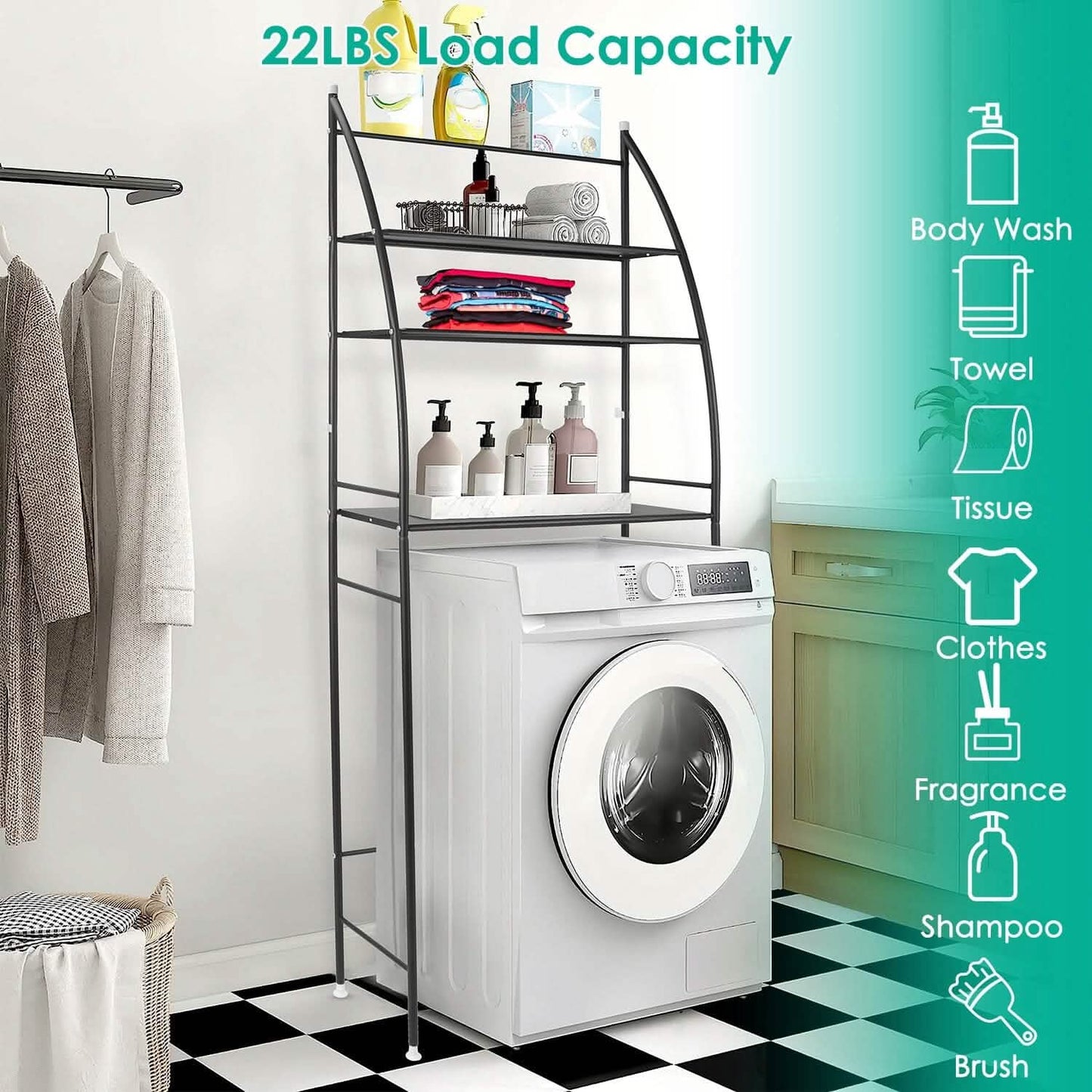 3-Tier Bathroom Over the Toilet Storage Shelf DailySale