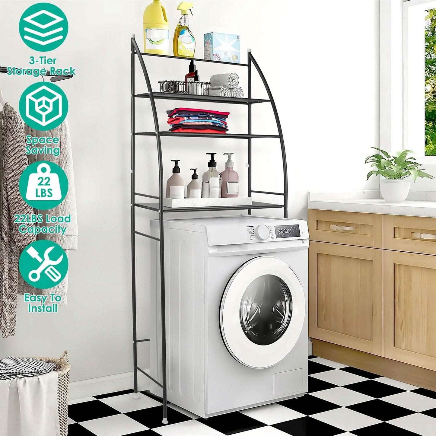 3-Tier Bathroom Over the Toilet Storage Shelf DailySale