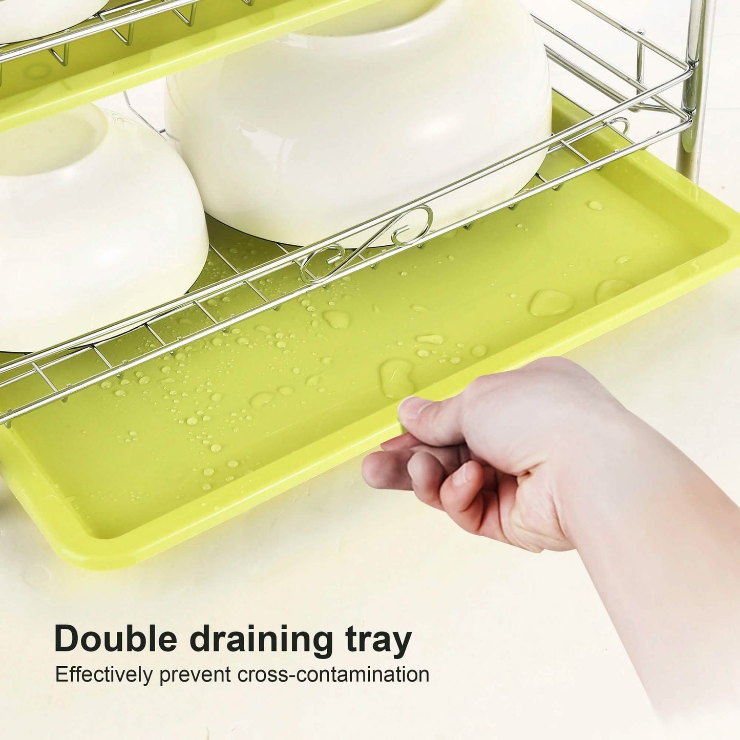 3 Tier Dish Drying Rack Drainer Kitchen Storage Board Cutlery Cup Shelf DailySale