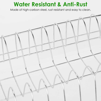 3-Tier Dish Drying Rack Shelf with 3 Drain Trays Chopping Board DailySale