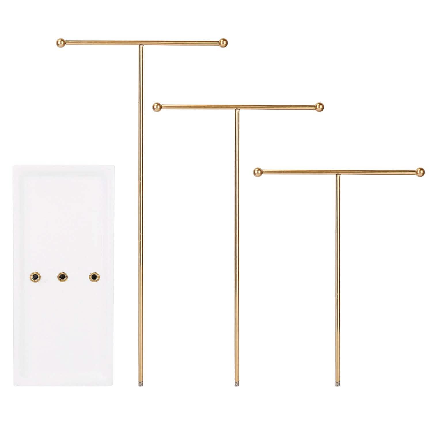3-Tier Gold Metal Tabletop Jewelry Tree Stand DailySale