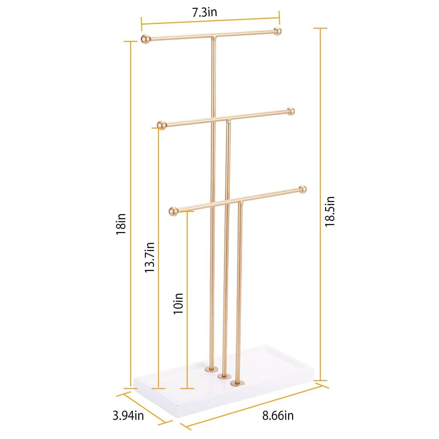3-Tier Gold Metal Tabletop Jewelry Tree Stand DailySale