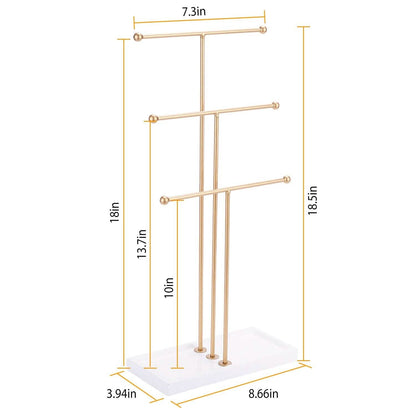 3-Tier Gold Metal Tabletop Jewelry Tree Stand DailySale