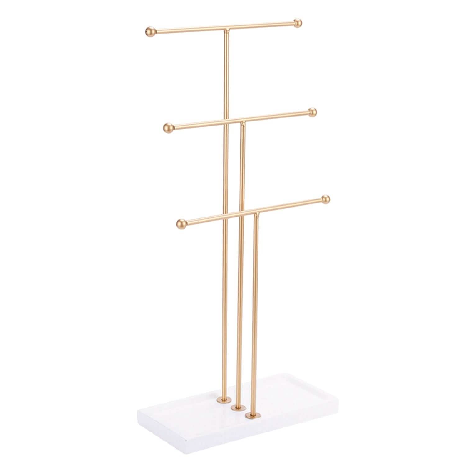 3-Tier Gold Metal Tabletop Jewelry Tree Stand DailySale