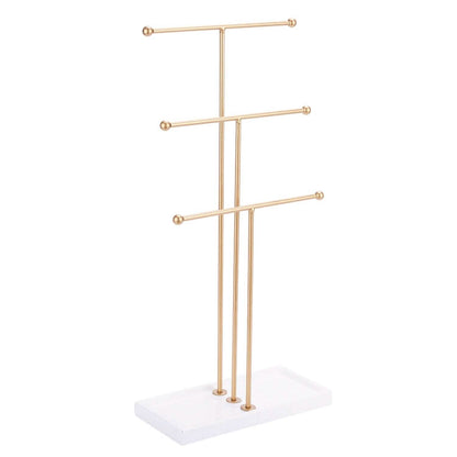 3-Tier Gold Metal Tabletop Jewelry Tree Stand DailySale