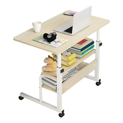 3-Tier Height Adjustable Laptop Desk with Rolling Wheels DailySale