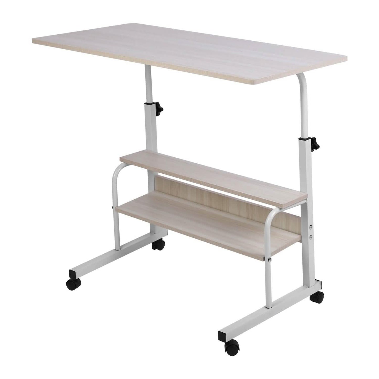 3-Tier Height Adjustable Laptop Desk with Rolling Wheels DailySale