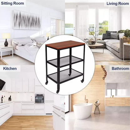 3-Tier Kitchen Microwave Cart Standing Bakers Rack Storage Cart DailySale