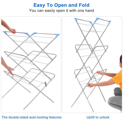 3 Tier Laundry Rack Foldable Clothes Drying Rack DailySale
