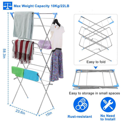 3 Tier Laundry Rack Foldable Clothes Drying Rack DailySale