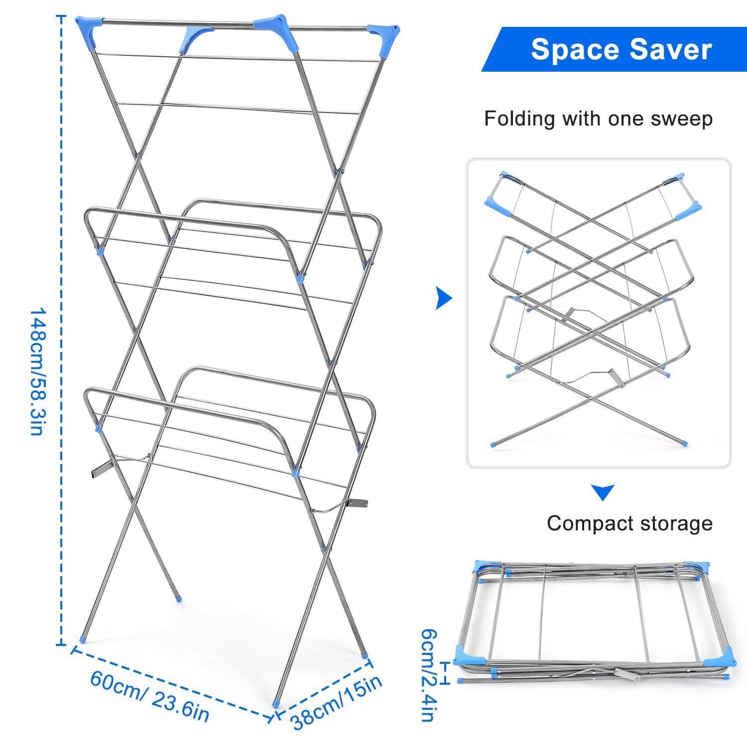 3 Tier Laundry Rack Foldable Clothes Drying Rack DailySale