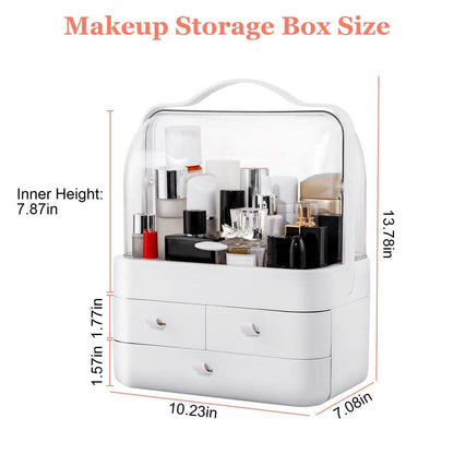 3-Tier Makeup Organizers Cosmetic Storage Box with Dustproof Waterproof Lid DailySale