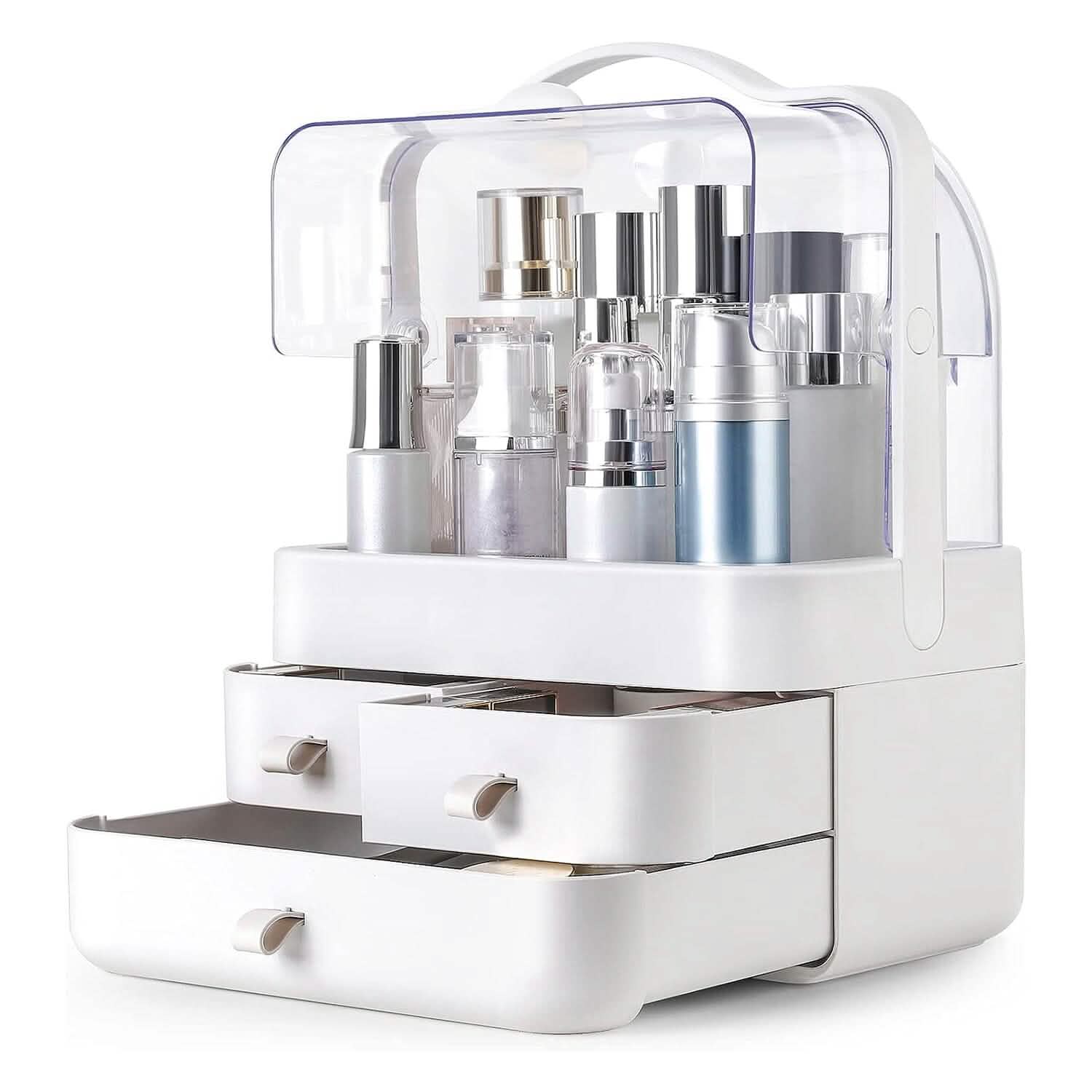 3-Tier Makeup Organizers Cosmetic Storage Box with Dustproof Waterproof Lid DailySale