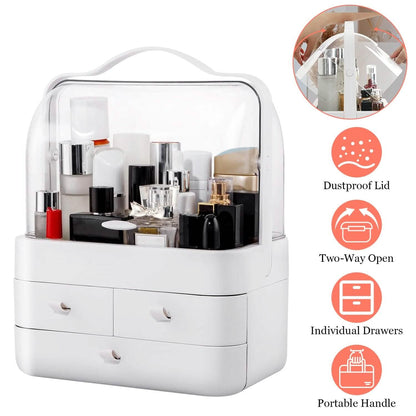 3-Tier Makeup Organizers Cosmetic Storage Box with Dustproof Waterproof Lid DailySale