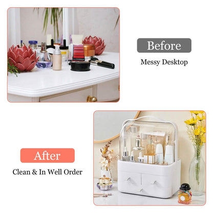 3-Tier Makeup Organizers Cosmetic Storage Box with Dustproof Waterproof Lid DailySale