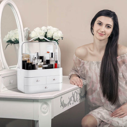 3-Tier Makeup Organizers Cosmetic Storage Box with Dustproof Waterproof Lid DailySale