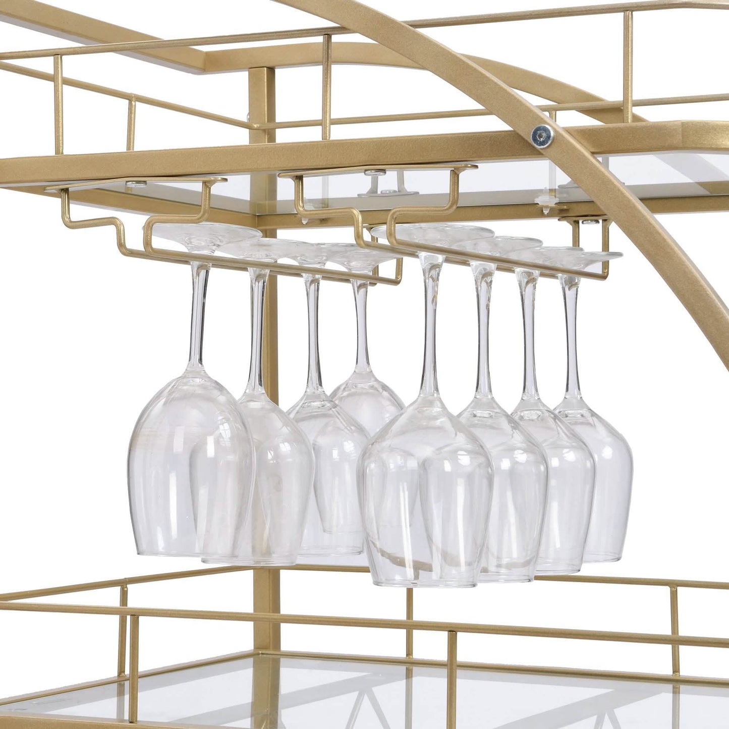 3 Tier Metal Frame Serving Wine Cart with Wheels DailySale