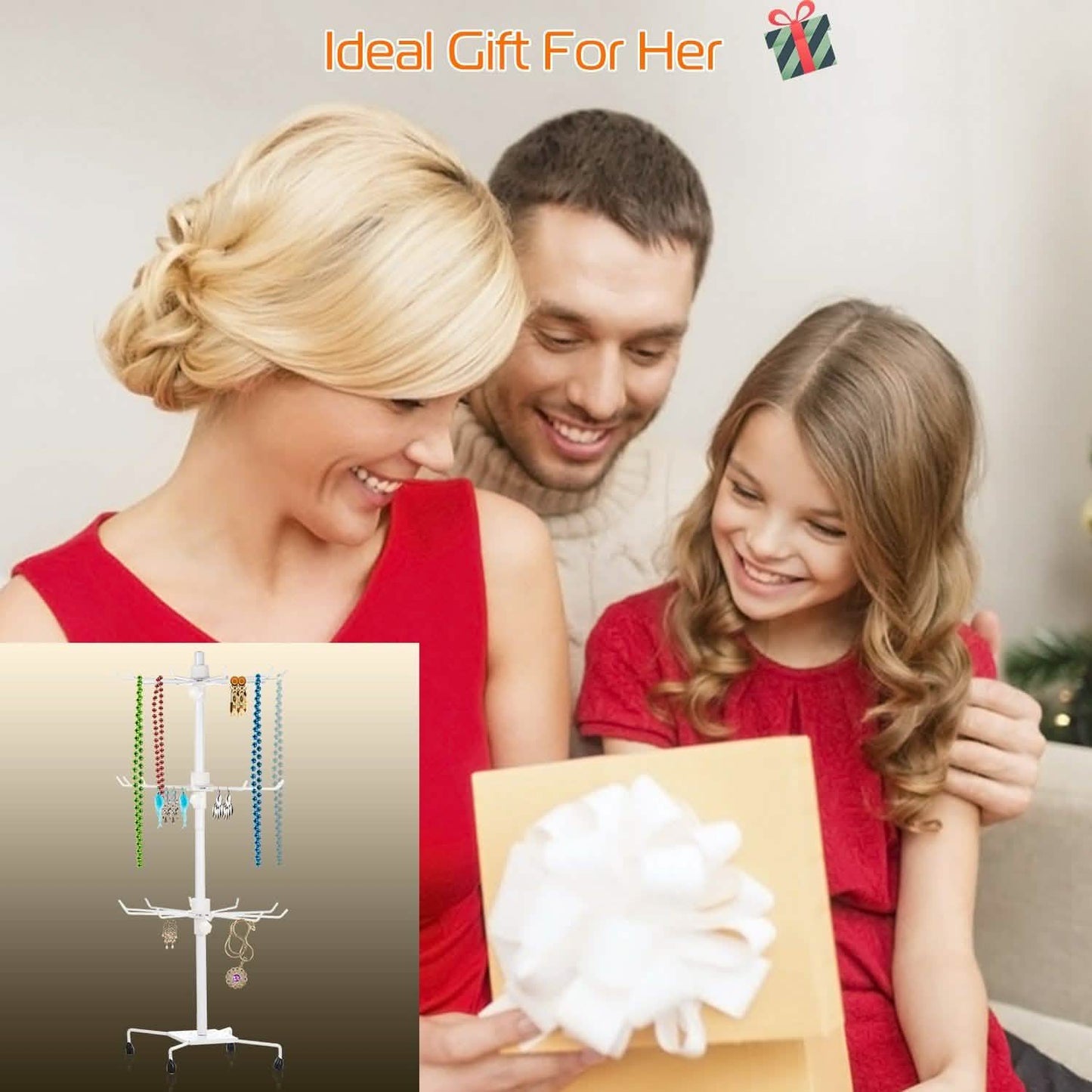 3-Tier Metal Jewelry Rack 30-Hook Necklaces Bracelets Display Stand DailySale