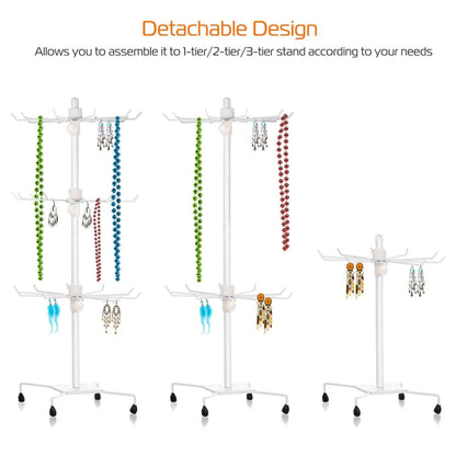 3-Tier Metal Jewelry Rack 30-Hook Necklaces Bracelets Display Stand DailySale