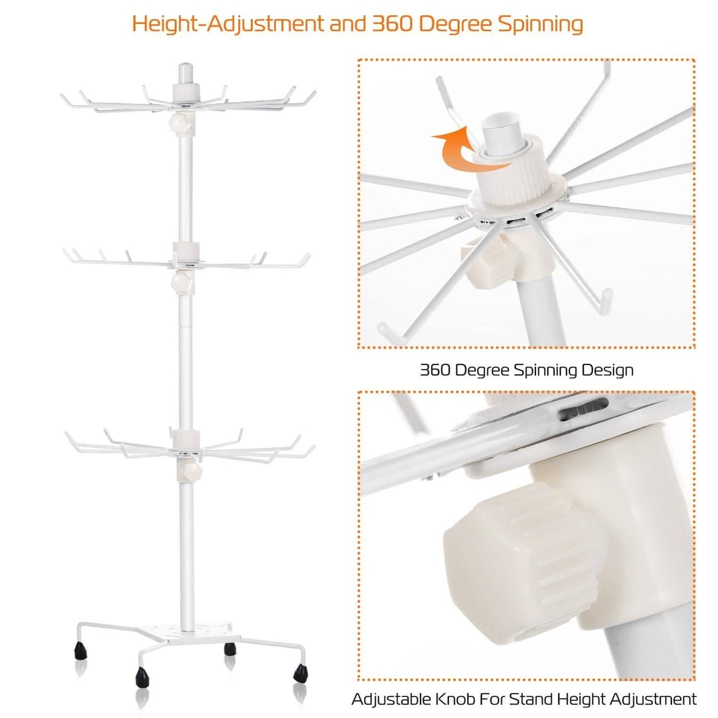 3-Tier Metal Jewelry Rack 30-Hook Necklaces Bracelets Display Stand DailySale