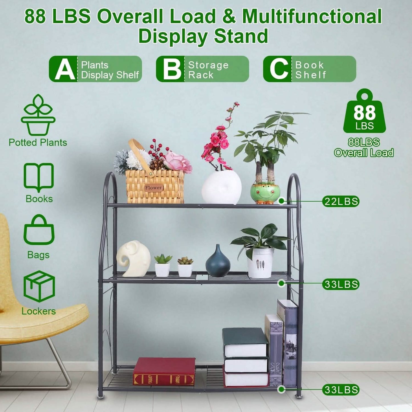 3-Tier Plant Stand Shelf Display Rack DailySale