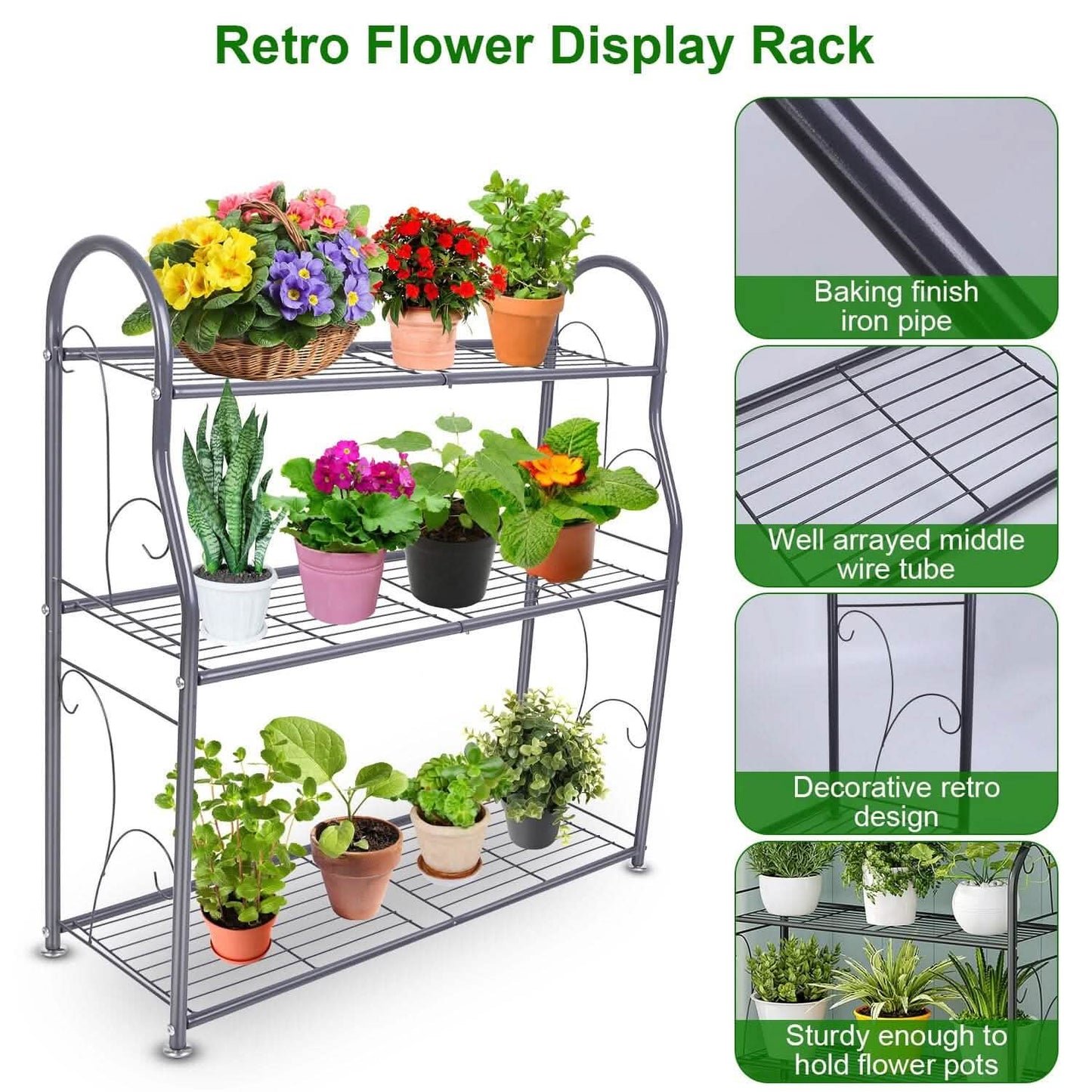3-Tier Plant Stand Shelf Display Rack DailySale