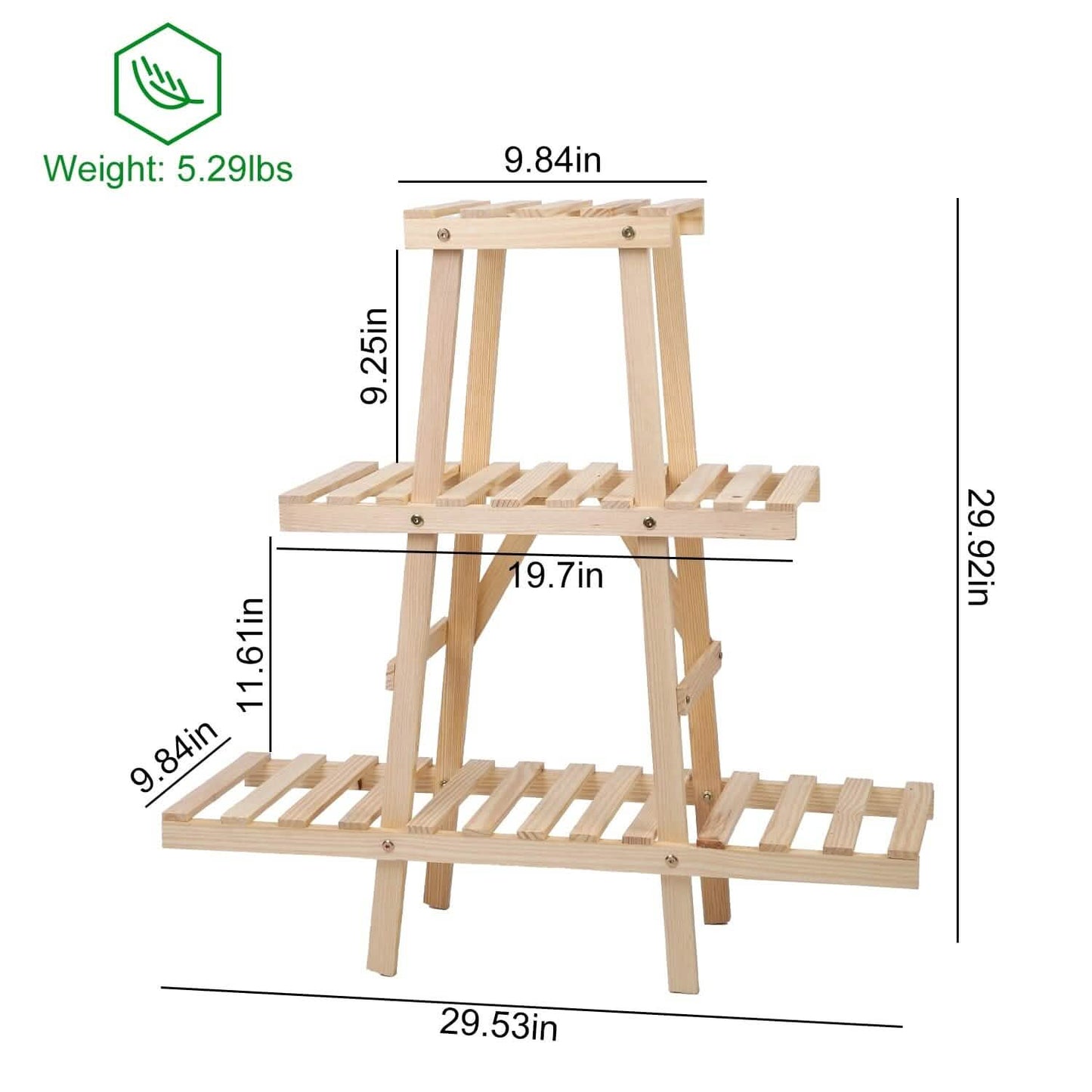 3-Tier Potted Flower Shelf Multi-tier Flower Pot Rack Holder Triangle Ladder DailySale