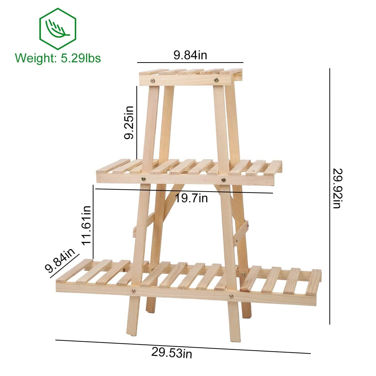 3-Tier Potted Flower Shelf Multi-tier Flower Pot Rack Holder Triangle Ladder DailySale