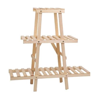 3-Tier Potted Flower Shelf Multi-tier Flower Pot Rack Holder Triangle Ladder DailySale
