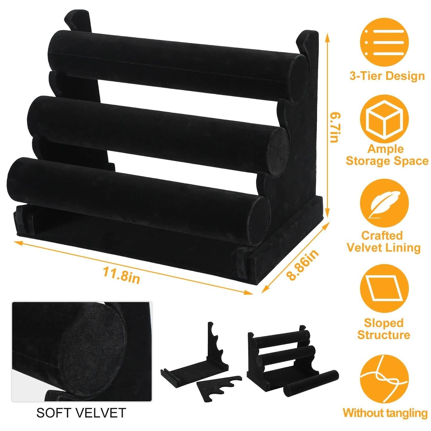 3-Tier Velvet Jewelry Stand DailySale