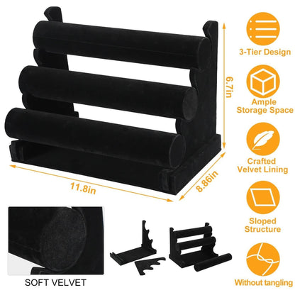 3-Tier Velvet Jewelry Stand DailySale